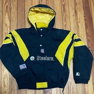 Vintage 90’s Starter Jacket Youth L Pittsburgh Steelers NFL Pullover Football